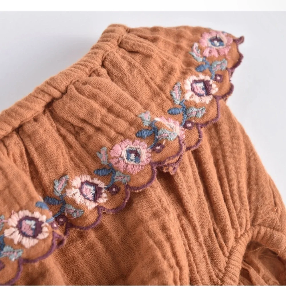 Floral Ruffle Kids Bloomers - Brown by Louise Misha